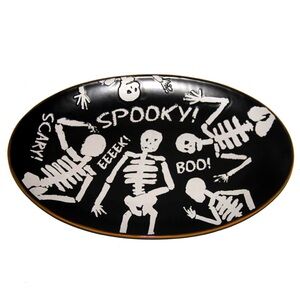 inHomestylez Ceramic Spooky Skeletons Serving Platter Tray- 16”